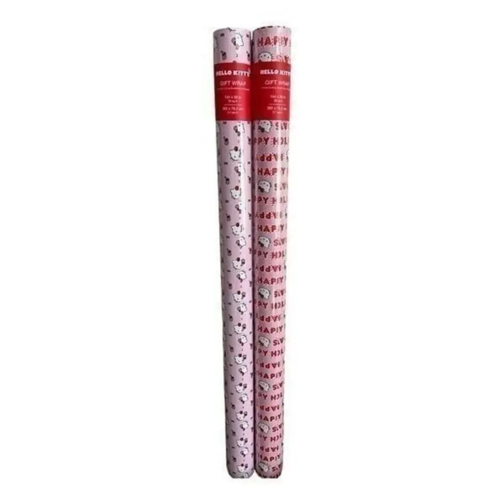 Hello Kitty Happy Holidays Pink‎ Wrapping Paper-Set of 2
